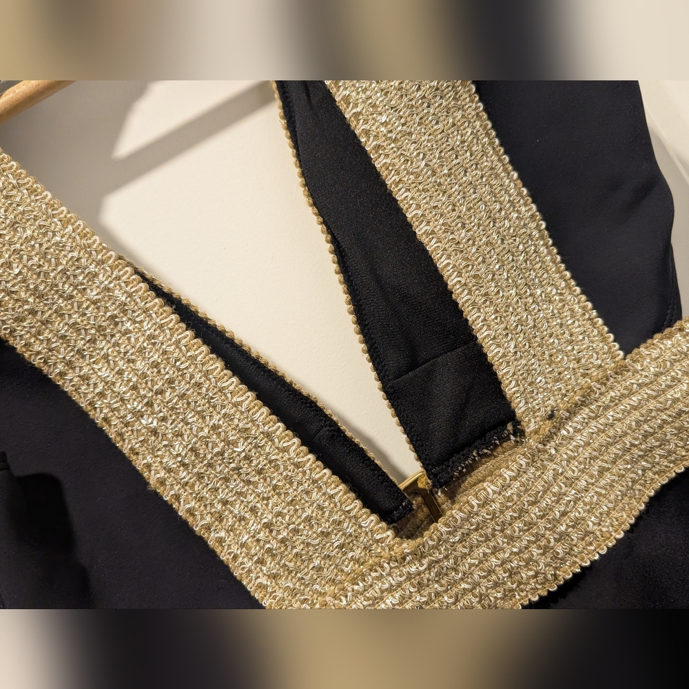 River Island Black & Gold Swimsuit Buckle Plunge - Never Worn - Picture 5 of 10